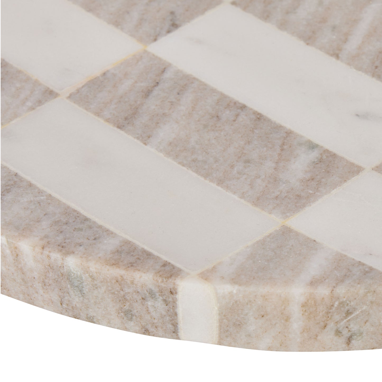Sachi Check Tray White & Beige