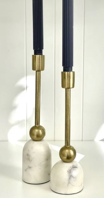 CANDLESTICK GOLD & MARBLE SMALL 27.5cm