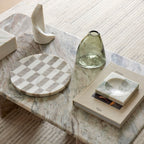 Sachi Check Dish White & Onxy
