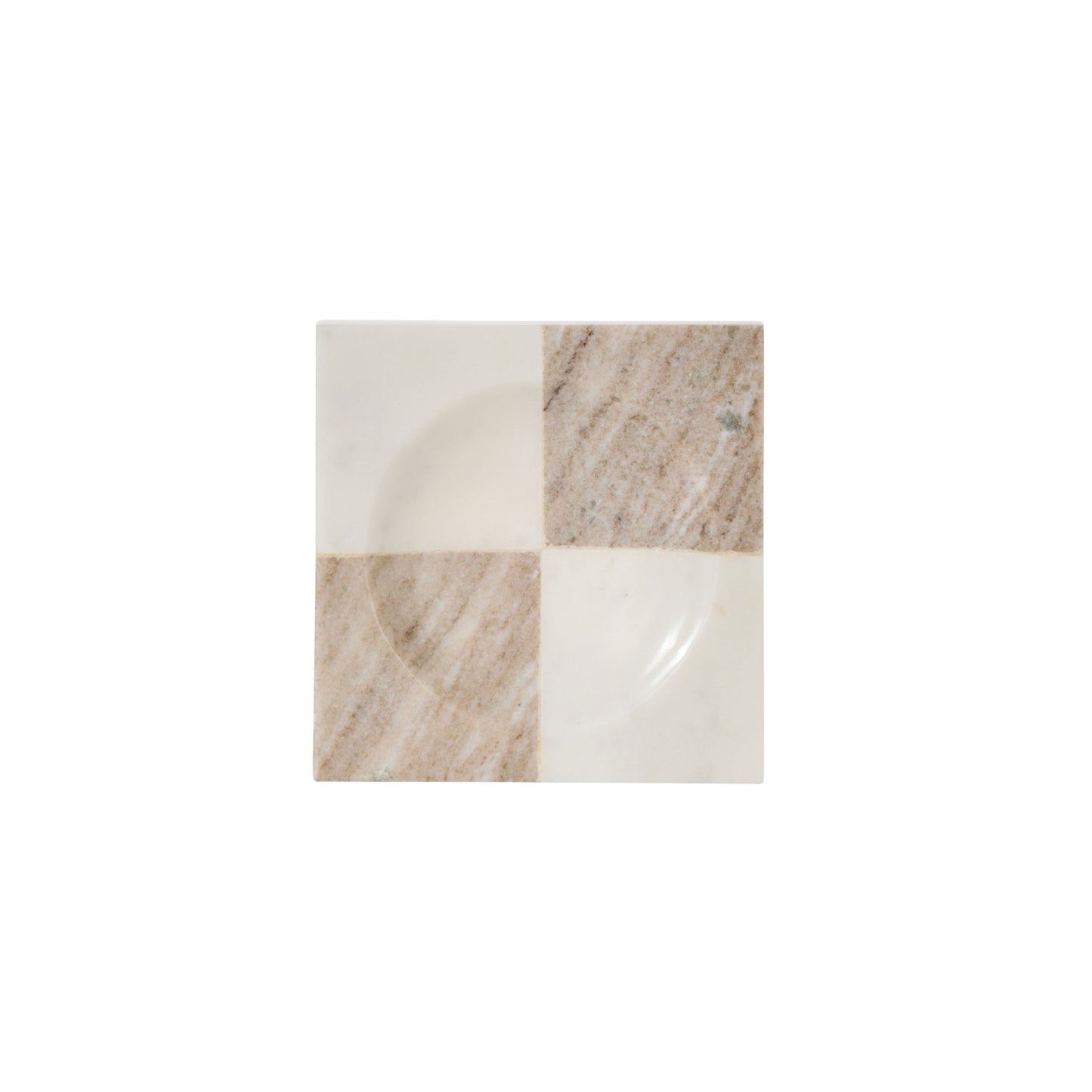 Sachi Check Dish White & Beige
