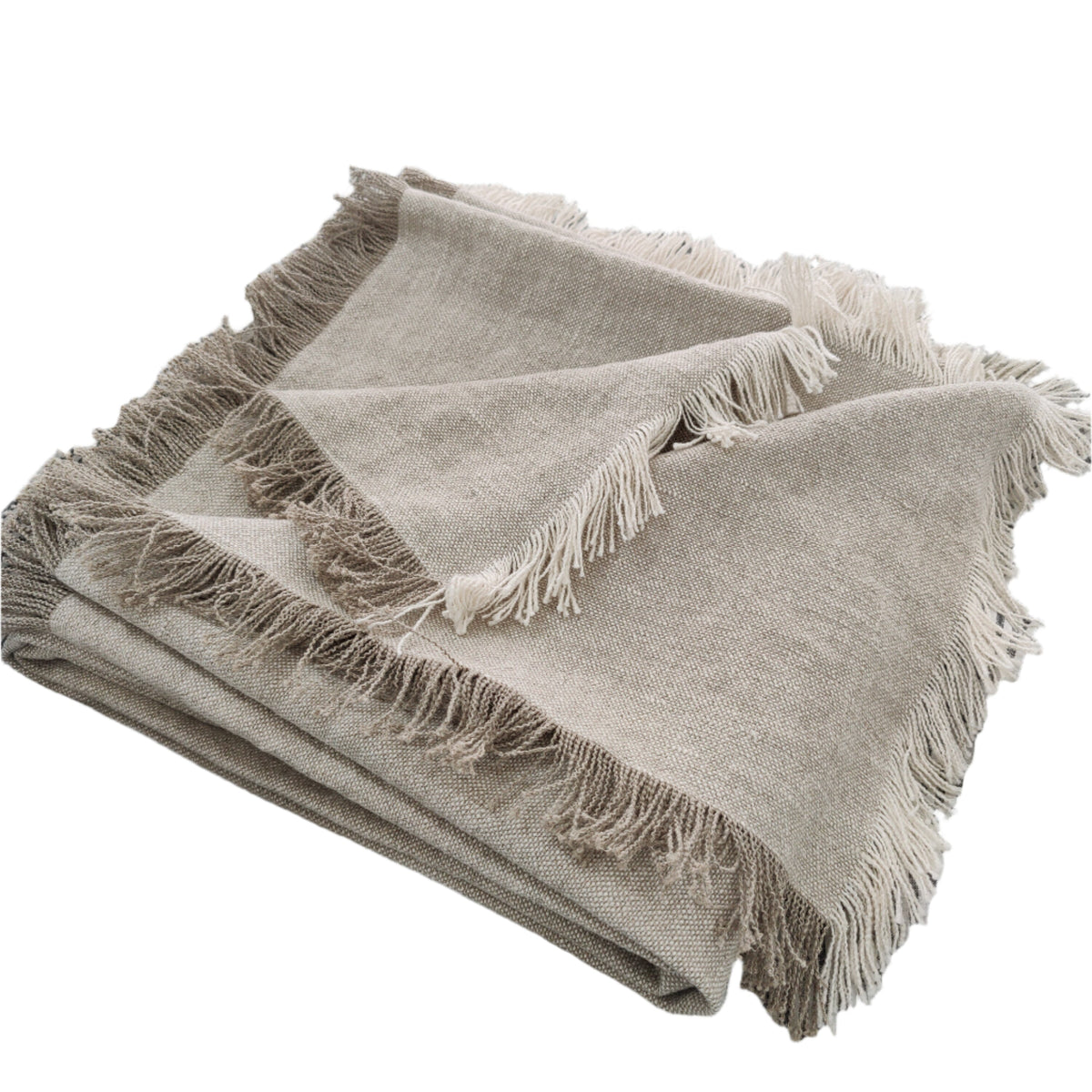 Riveria Linen Throw Oatmeal