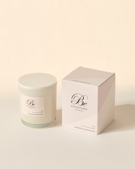 Be Enlightened- Japanese Honeysuckle Elegant Triple Scented Candle 2 Wick 420g