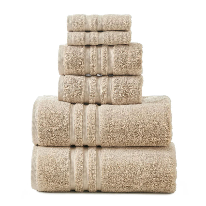 LOGAN AND MASON LIFESTYLE Super Duet 6 Piece 575GSM Cotton Towel Set Beige