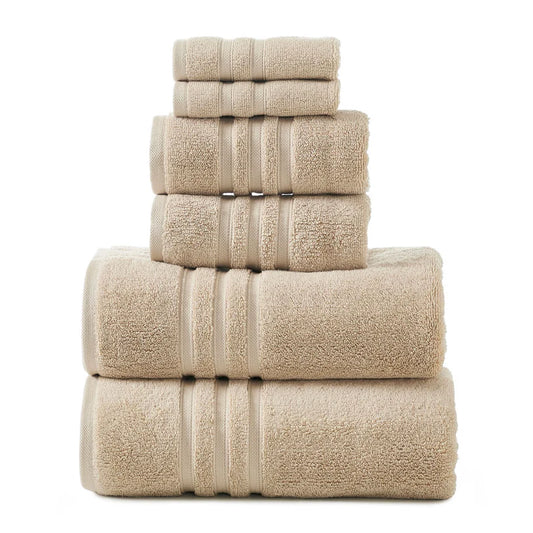 LOGAN AND MASON LIFESTYLE Super Duet 6 Piece 575GSM Cotton Towel Set Beige