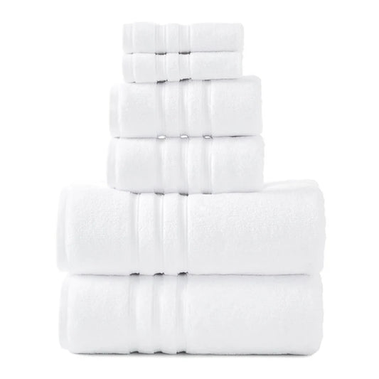 LOGAN AND MASON LIFESTYLE Super Duet 6 Piece 575GSM Cotton Towel Set White